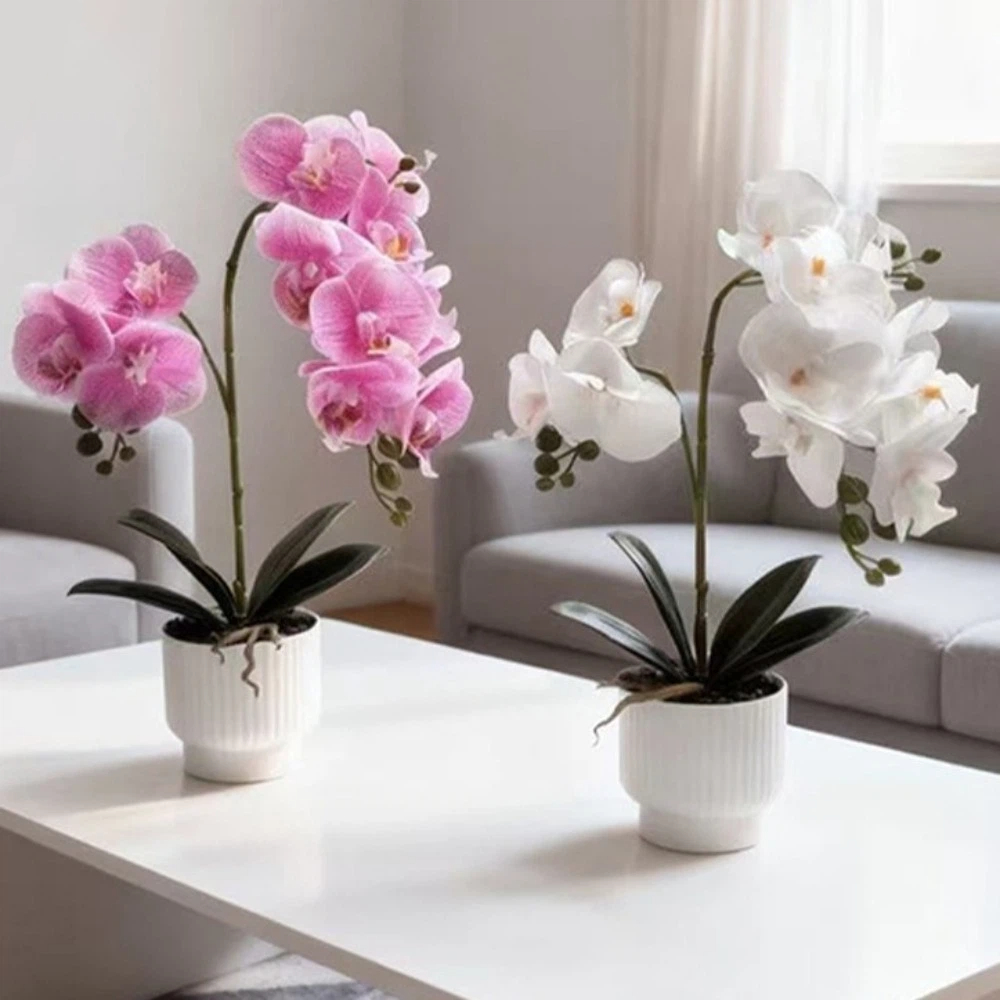 Bonsai Garden Zen - Orquídea Borboleta Artificial Multi-Bloom com Vaso