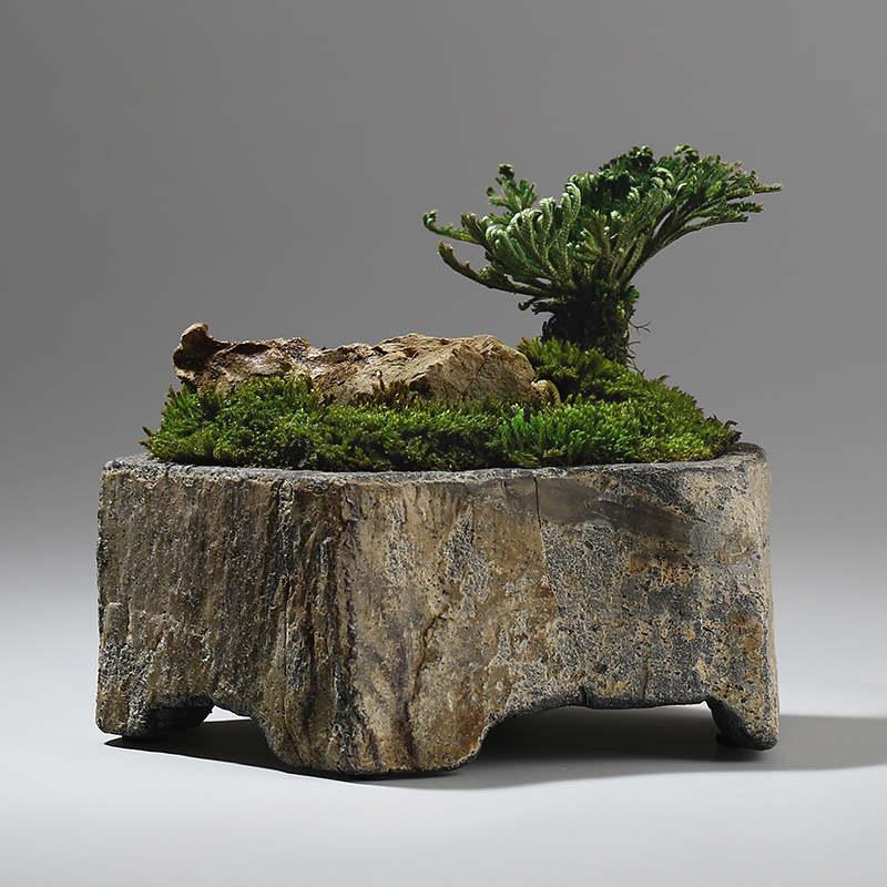 Bonsai Garden Chinese Garden - Vaso de Flores em Pedra Natural