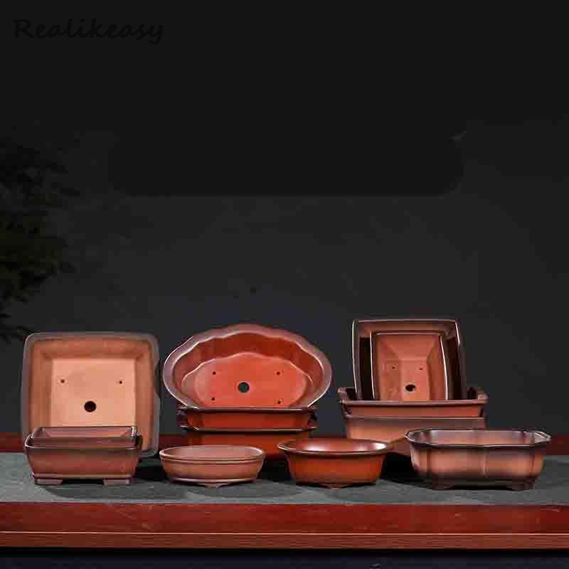 Yixing chinês areia roxa vaso  - Bonsai Garden Chinese Garden avaliação e preço